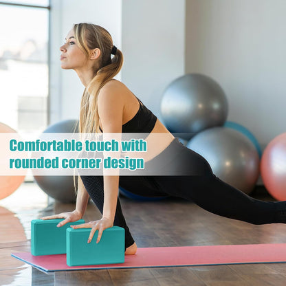 9"x6"x3" Yoga Block, 2 Pcs Soft Non-Slip Foam Blocks Supportive | EVA Foam for Stretching in Yoga, Pilates, Meditation and Dance