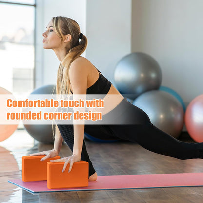 9"x6"x3" Yoga Block, 2 Pcs Soft Non-Slip Foam Blocks Supportive | EVA Foam for Stretching in Yoga, Pilates, Meditation and Dance