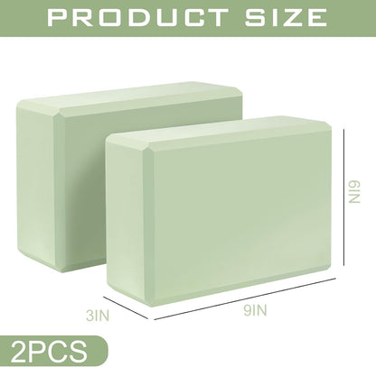 9"x6"x3" Yoga Block, 2 Pcs Soft Non-Slip Foam Blocks Supportive | EVA Foam for Stretching in Yoga, Pilates, Meditation and Dance