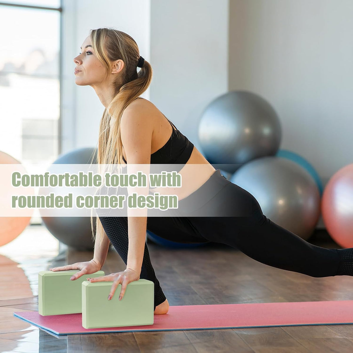 9"x6"x3" Yoga Block, 2 Pcs Soft Non-Slip Foam Blocks Supportive | EVA Foam for Stretching in Yoga, Pilates, Meditation and Dance