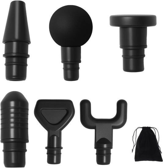 6 pcs Massage Gun Heads, Muscle Massager Gun Attachment, Deep Tissue Assorted Functions Relaxation Tool for Athletes and Fitness Enthusiasts, Replacement for Hypervolt Go