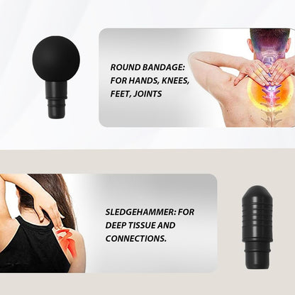 6 pcs Massage Gun Heads, Muscle Massager Gun Attachment, Deep Tissue Assorted Functions Relaxation Tool for Athletes and Fitness Enthusiasts, Replacement for Hypervolt Go