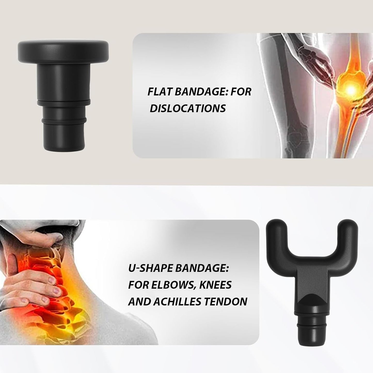 6 pcs Massage Gun Heads, Muscle Massager Gun Attachment, Deep Tissue Assorted Functions Relaxation Tool for Athletes and Fitness Enthusiasts, Replacement for Hypervolt Go