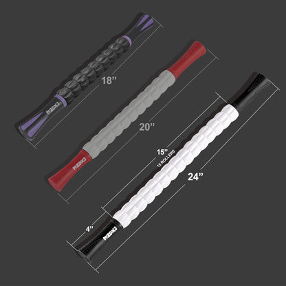 Muscle Roller Massage Roller Stick- Deep Tissue Fascia Blaster for Myofascial Pain Relief, Lymphatic Drainage & Body Sculpting, Handheld Physical Therapy & Recovery Tool (Purple Black-18 inch)
