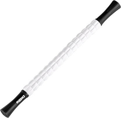 Muscle Roller Massage Roller Stick- Deep Tissue Fascia Blaster for Myofascial Pain Relief, Lymphatic Drainage & Body Sculpting, Handheld Physical Therapy & Recovery Tool (Purple Black-18 inch)