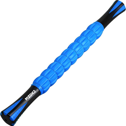 Muscle Roller Massage Roller Stick- Deep Tissue Fascia Blaster for Myofascial Pain Relief, Lymphatic Drainage & Body Sculpting, Handheld Physical Therapy & Recovery Tool (Purple Black-18 inch)