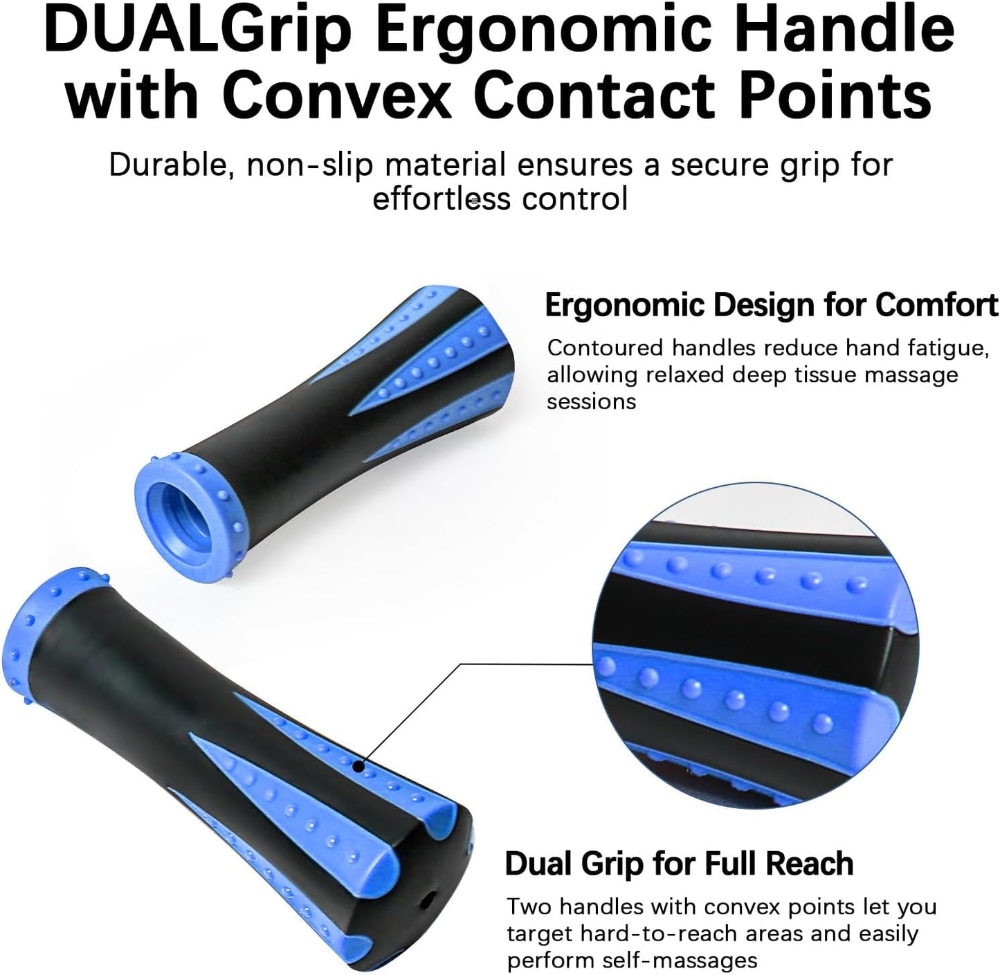 Muscle Roller Massage Roller Stick- Deep Tissue Fascia Blaster for Myofascial Pain Relief, Lymphatic Drainage & Body Sculpting, Handheld Physical Therapy & Recovery Tool (Purple Black-18 inch)