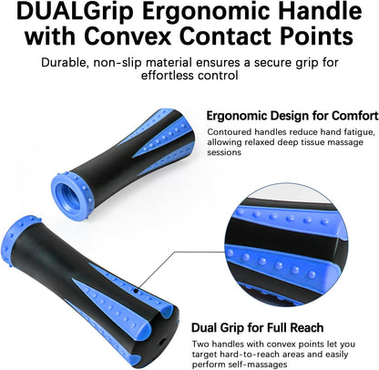 Muscle Roller Massage Roller Stick- Deep Tissue Fascia Blaster for Myofascial Pain Relief, Lymphatic Drainage & Body Sculpting, Handheld Physical Therapy & Recovery Tool (Purple Black-18 inch)