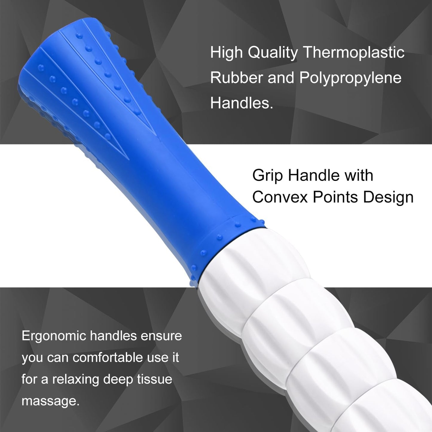 Muscle Roller Massage Roller Stick- Deep Tissue Fascia Blaster for Myofascial Pain Relief, Lymphatic Drainage & Body Sculpting, Handheld Physical Therapy & Recovery Tool (Purple Black-18 inch)