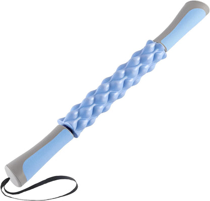 Muscle Roller Massage Roller Stick- Deep Tissue Fascia Blaster for Myofascial Pain Relief, Lymphatic Drainage & Body Sculpting, Handheld Physical Therapy & Recovery Tool (Purple Black-18 inch)