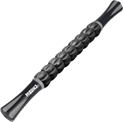 Muscle Roller Massage Roller Stick- Deep Tissue Fascia Blaster for Myofascial Pain Relief, Lymphatic Drainage & Body Sculpting, Handheld Physical Therapy & Recovery Tool (Purple Black-18 inch)