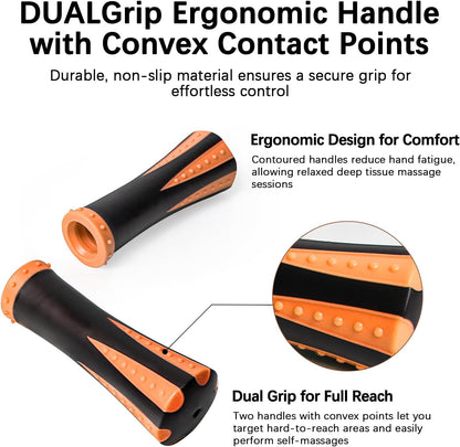 Muscle Roller Massage Roller Stick- Deep Tissue Fascia Blaster for Myofascial Pain Relief, Lymphatic Drainage & Body Sculpting, Handheld Physical Therapy & Recovery Tool (Purple Black-18 inch)