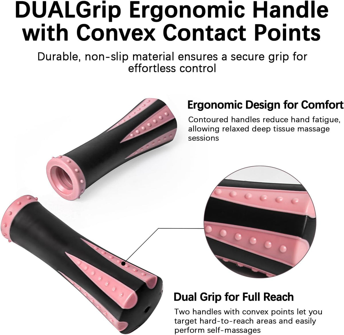 Muscle Roller Massage Roller Stick- Deep Tissue Fascia Blaster for Myofascial Pain Relief, Lymphatic Drainage & Body Sculpting, Handheld Physical Therapy & Recovery Tool (Purple Black-18 inch)