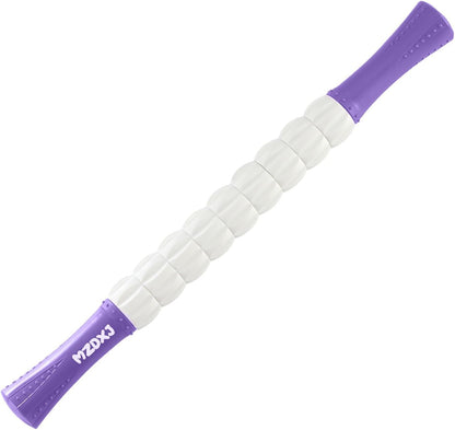 Muscle Roller Massage Roller Stick- Deep Tissue Fascia Blaster for Myofascial Pain Relief, Lymphatic Drainage & Body Sculpting, Handheld Physical Therapy & Recovery Tool (Purple Black-18 inch)