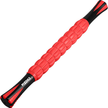 Muscle Roller Massage Roller Stick- Deep Tissue Fascia Blaster for Myofascial Pain Relief, Lymphatic Drainage & Body Sculpting, Handheld Physical Therapy & Recovery Tool (Purple Black-18 inch)