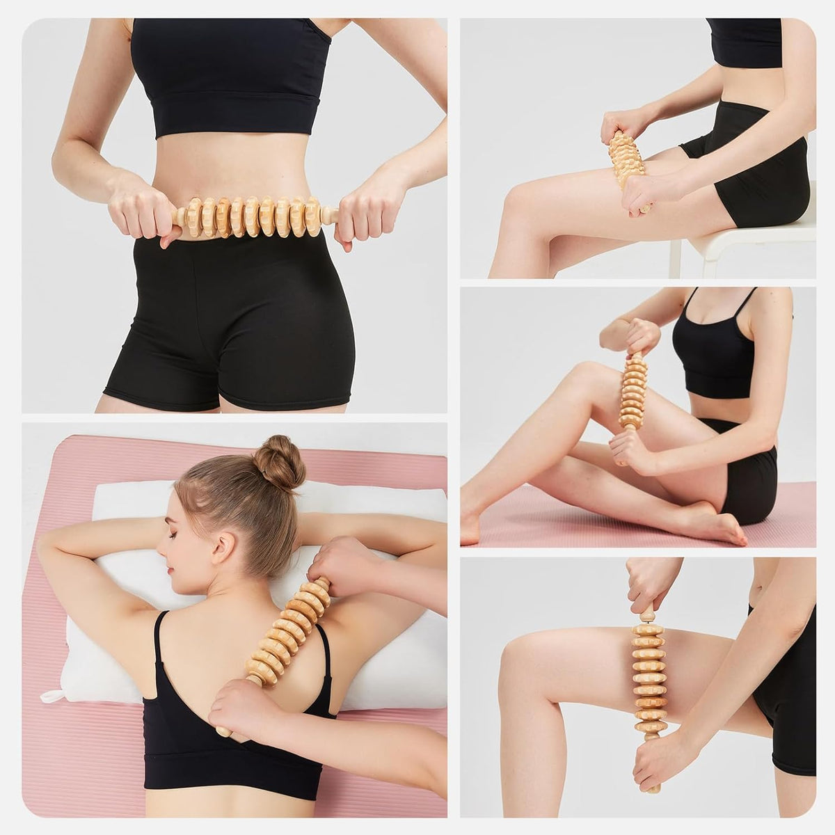 Muscle Roller Massage Roller Stick- Deep Tissue Fascia Blaster for Myofascial Pain Relief, Lymphatic Drainage & Body Sculpting, Handheld Physical Therapy & Recovery Tool (Purple Black-18 inch)