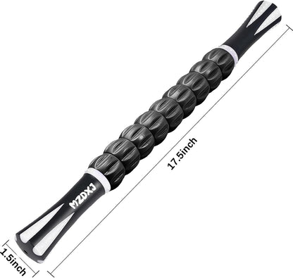 Muscle Roller Massage Roller Stick- Deep Tissue Fascia Blaster for Myofascial Pain Relief, Lymphatic Drainage & Body Sculpting, Handheld Physical Therapy & Recovery Tool (Purple Black-18 inch)