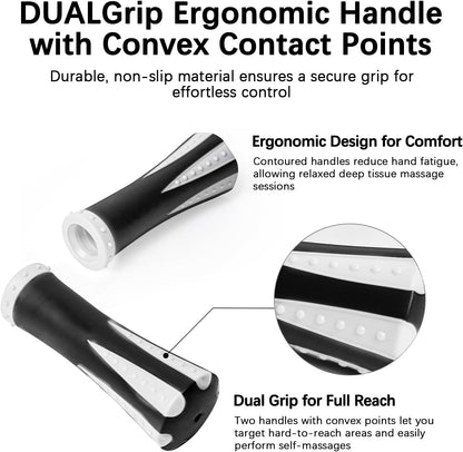 Muscle Roller Massage Roller Stick- Deep Tissue Fascia Blaster for Myofascial Pain Relief, Lymphatic Drainage & Body Sculpting, Handheld Physical Therapy & Recovery Tool (Purple Black-18 inch)
