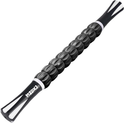 Muscle Roller Massage Roller Stick- Deep Tissue Fascia Blaster for Myofascial Pain Relief, Lymphatic Drainage & Body Sculpting, Handheld Physical Therapy & Recovery Tool (Purple Black-18 inch)