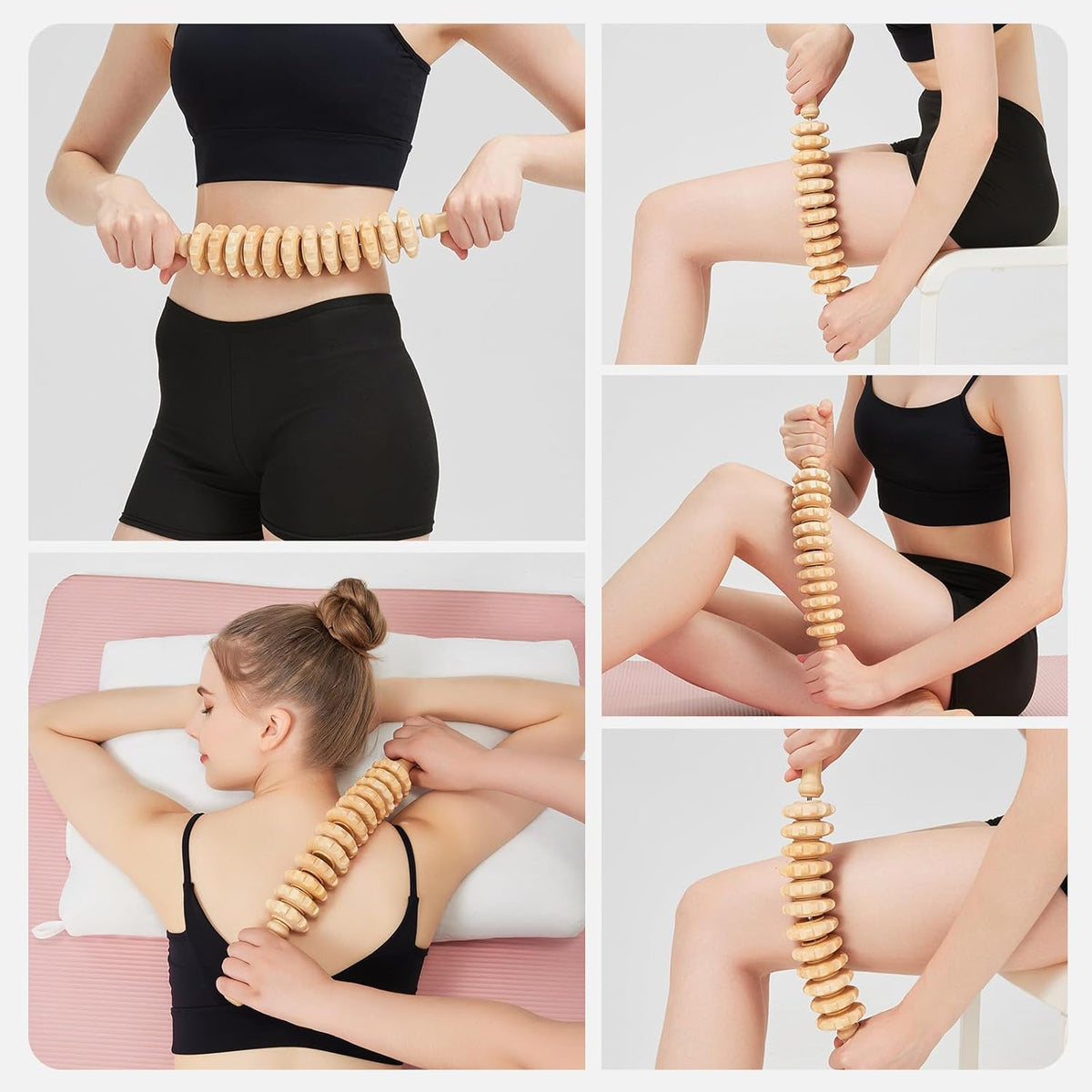Muscle Roller Massage Roller Stick- Deep Tissue Fascia Blaster for Myofascial Pain Relief, Lymphatic Drainage & Body Sculpting, Handheld Physical Therapy & Recovery Tool (Purple Black-18 inch)
