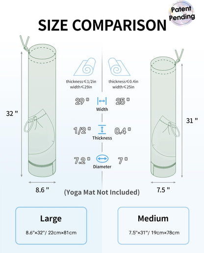 Yoga Mat Bag with Water Bottle Pocket & Wet Pocket for Women | Yoga mat carrier fits 1/8"-3/8" yoga mats, quick-access multi-pocket organization, lightweight for gym, Pilates & studio