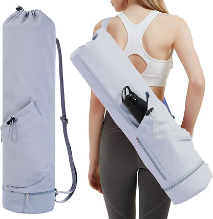 Yoga Mat Bag with Water Bottle Pocket & Wet Pocket for Women | Yoga mat carrier fits 1/8"-3/8" yoga mats, quick-access multi-pocket organization, lightweight for gym, Pilates & studio