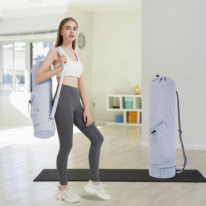 Yoga Mat Bag with Water Bottle Pocket & Wet Pocket for Women | Yoga mat carrier fits 1/8"-3/8" yoga mats, quick-access multi-pocket organization, lightweight for gym, Pilates & studio
