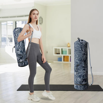 Yoga Mat Bag with Water Bottle Pocket & Wet Pocket for Women | Yoga mat carrier fits 1/8"-3/8" yoga mats, quick-access multi-pocket organization, lightweight for gym, Pilates & studio