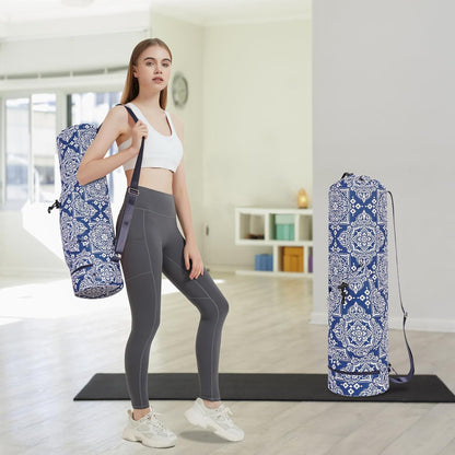 Yoga Mat Bag with Water Bottle Pocket & Wet Pocket for Women | Yoga mat carrier fits 1/8"-3/8" yoga mats, quick-access multi-pocket organization, lightweight for gym, Pilates & studio