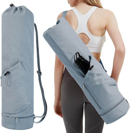 Yoga Mat Bag with Water Bottle Pocket & Wet Pocket for Women | Yoga mat carrier fits 1/8"-3/8" yoga mats, quick-access multi-pocket organization, lightweight for gym, Pilates & studio