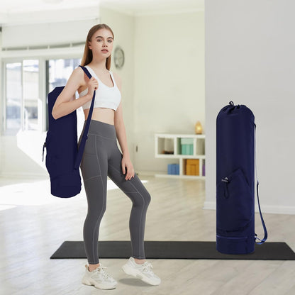 Yoga Mat Bag with Water Bottle Pocket & Wet Pocket for Women | Yoga mat carrier fits 1/8"-3/8" yoga mats, quick-access multi-pocket organization, lightweight for gym, Pilates & studio
