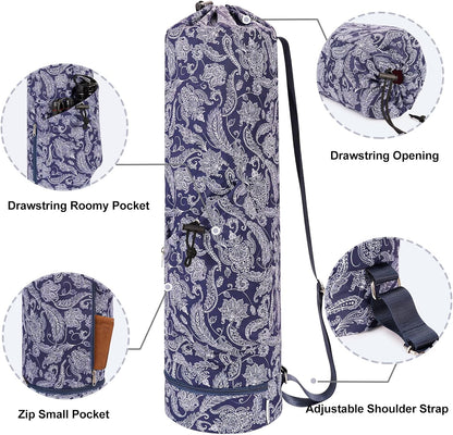 Yoga Mat Bag with Water Bottle Pocket & Wet Pocket for Women | Yoga mat carrier fits 1/8"-3/8" yoga mats, quick-access multi-pocket organization, lightweight for gym, Pilates & studio