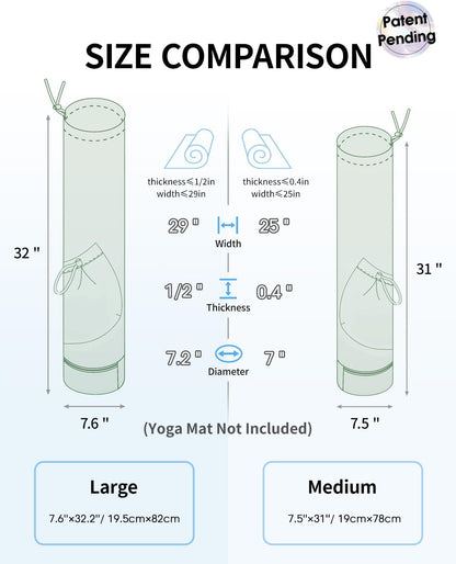 Yoga Mat Bag with Water Bottle Pocket & Wet Pocket for Women | Yoga mat carrier fits 1/8"-3/8" yoga mats, quick-access multi-pocket organization, lightweight for gym, Pilates & studio