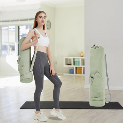 Yoga Mat Bag with Water Bottle Pocket & Wet Pocket for Women | Yoga mat carrier fits 1/8"-3/8" yoga mats, quick-access multi-pocket organization, lightweight for gym, Pilates & studio