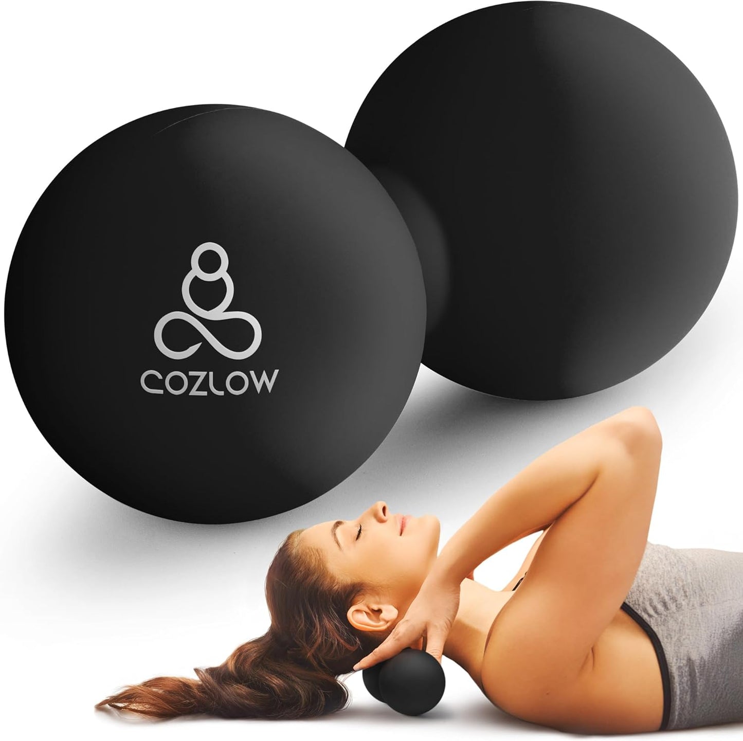 Peanut Massage Ball - Deep Tissue Therapy, Pain Relief - Cobalt Blue | 5" double lacrosse silicone massage ball, trigger point roller for mobility, acupressure tool for myofascial release
