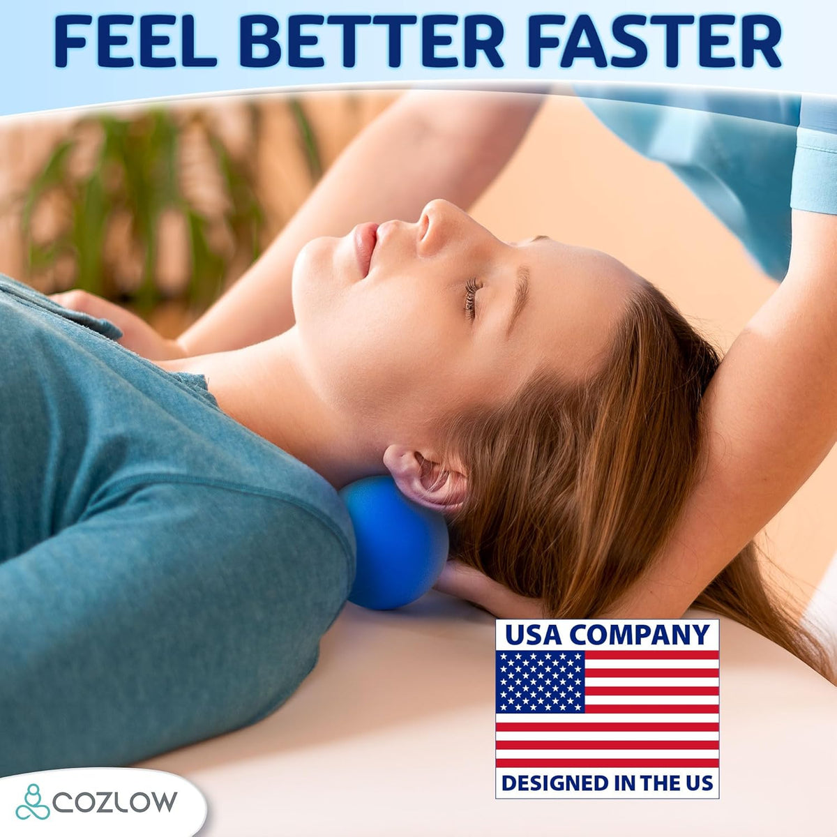 Peanut Massage Ball - Deep Tissue Therapy, Pain Relief - Cobalt Blue | 5" double lacrosse silicone massage ball, trigger point roller for mobility, acupressure tool for myofascial release