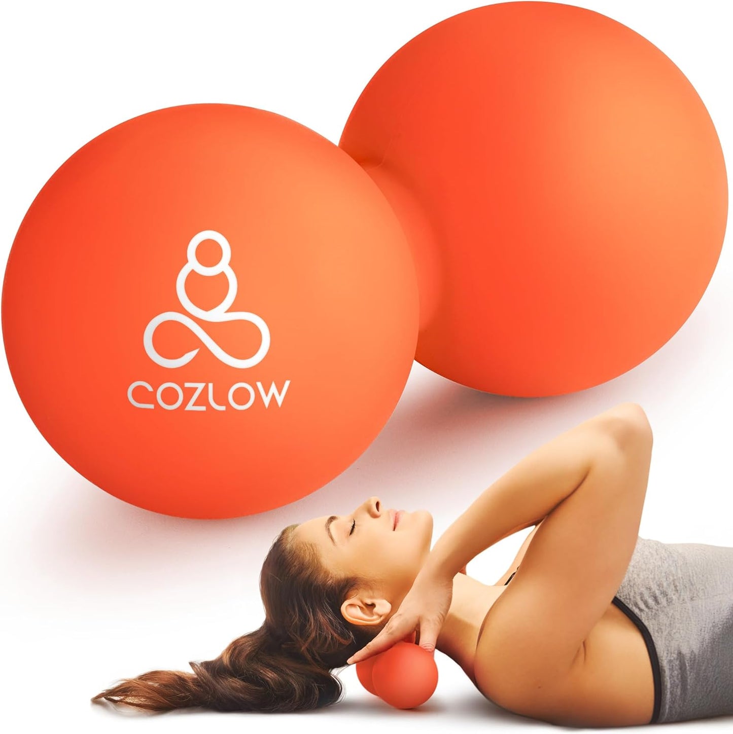 Peanut Massage Ball - Deep Tissue Therapy, Pain Relief - Cobalt Blue | 5" double lacrosse silicone massage ball, trigger point roller for mobility, acupressure tool for myofascial release