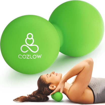 Peanut Massage Ball - Deep Tissue Therapy, Pain Relief - Cobalt Blue | 5" double lacrosse silicone massage ball, trigger point roller for mobility, acupressure tool for myofascial release