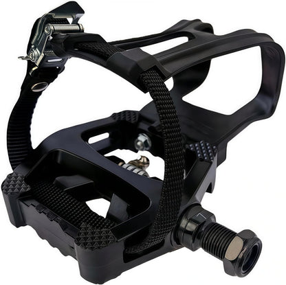 Pro-Grade SPD Spin Bike Pedals and Straps/Toe Clip for Indoor Exercise Cycling & Spin Peloton/Schwinn/Sunny/Bikes Compatible, 9/16" Axle with Sealed Bearings + 12-Month Warranty