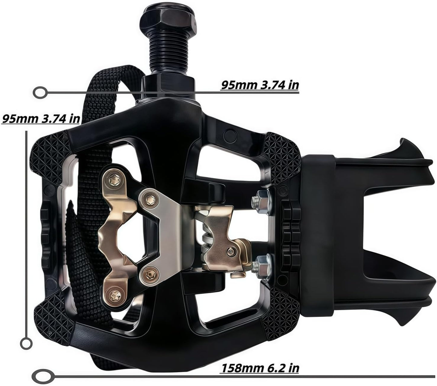 Pro-Grade SPD Spin Bike Pedals and Straps/Toe Clip for Indoor Exercise Cycling & Spin Peloton/Schwinn/Sunny/Bikes Compatible, 9/16" Axle with Sealed Bearings + 12-Month Warranty