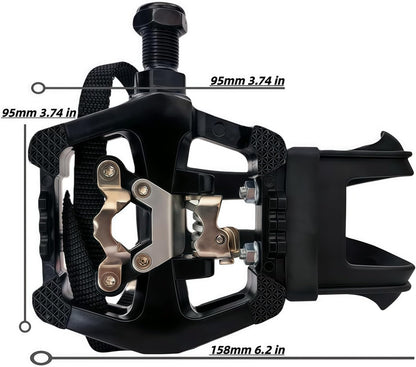 Pro-Grade SPD Spin Bike Pedals and Straps/Toe Clip for Indoor Exercise Cycling & Spin Peloton/Schwinn/Sunny/Bikes Compatible, 9/16" Axle with Sealed Bearings + 12-Month Warranty