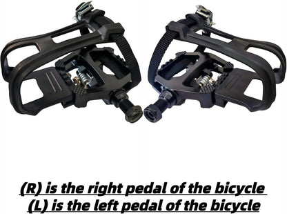 Pro-Grade SPD Spin Bike Pedals and Straps/Toe Clip for Indoor Exercise Cycling & Spin Peloton/Schwinn/Sunny/Bikes Compatible, 9/16" Axle with Sealed Bearings + 12-Month Warranty
