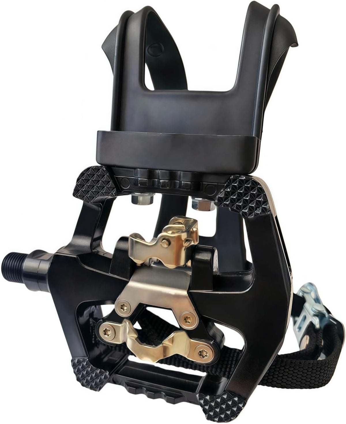 Pro-Grade SPD Spin Bike Pedals and Straps/Toe Clip for Indoor Exercise Cycling & Spin Peloton/Schwinn/Sunny/Bikes Compatible, 9/16" Axle with Sealed Bearings + 12-Month Warranty