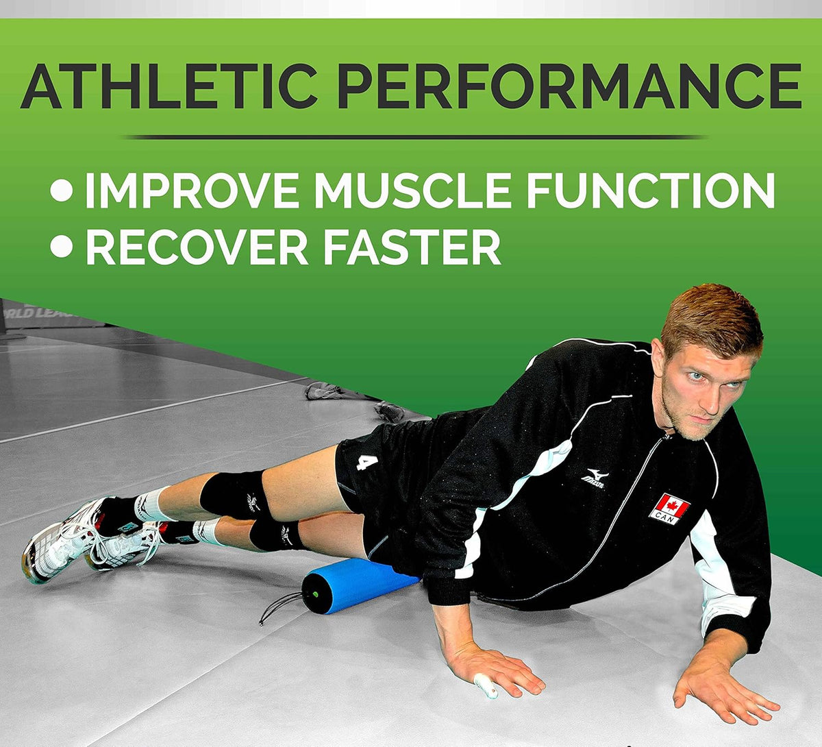 4.3 Original Foam Roller - Blue, Includes Exersice Poster and Free Online Instructions