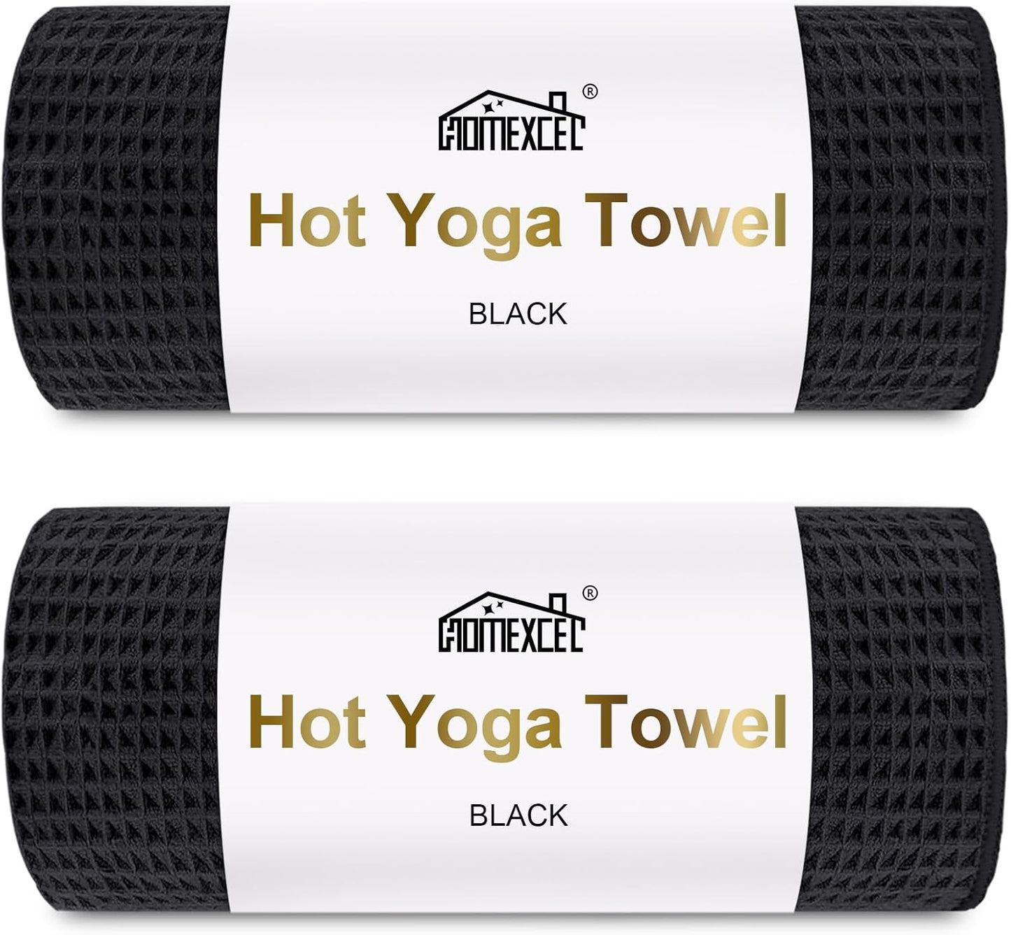 Hot Yoga Towels 2 Pack, (26.5" x 72") Non-Slip & Ultra-Absorbent Microfiber Yoga Mat Towels for Hot Yoga, Pilates, Exercise, Fitness, Bikram and Workout, Blue/Pink