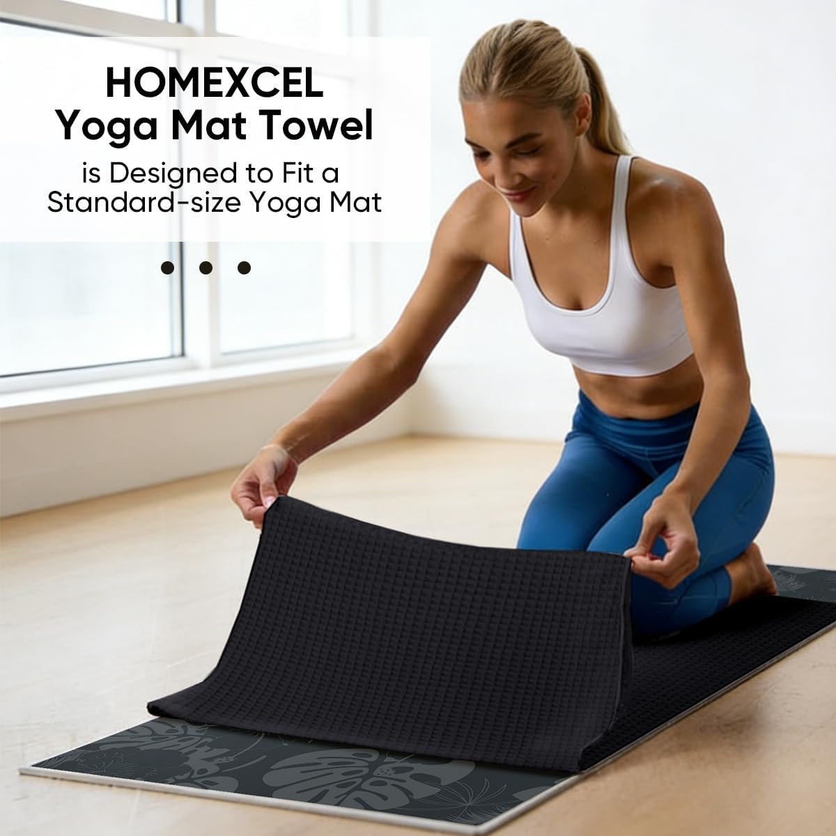 Hot Yoga Towels 2 Pack, (26.5" x 72") Non-Slip & Ultra-Absorbent Microfiber Yoga Mat Towels for Hot Yoga, Pilates, Exercise, Fitness, Bikram and Workout, Blue/Pink