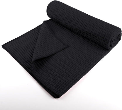 Hot Yoga Towels 2 Pack, (26.5" x 72") Non-Slip & Ultra-Absorbent Microfiber Yoga Mat Towels for Hot Yoga, Pilates, Exercise, Fitness, Bikram and Workout, Blue/Pink