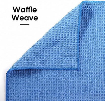 Hot Yoga Towels 2 Pack, (26.5" x 72") Non-Slip & Ultra-Absorbent Microfiber Yoga Mat Towels for Hot Yoga, Pilates, Exercise, Fitness, Bikram and Workout, Blue/Pink