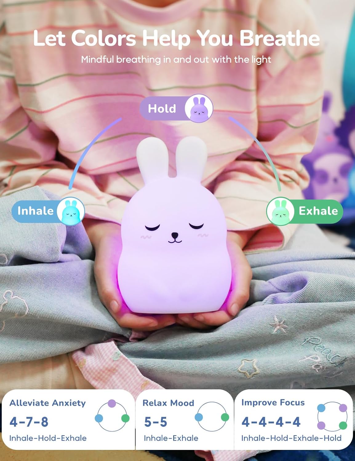 Breathing Pal 'Kyle'- Mindfulness Breathing Light, Guided Visual Meditation Breathing Light, Anxiety Relief Items for Calm Down Corner/Meditation/Sleep for Adult&Kid