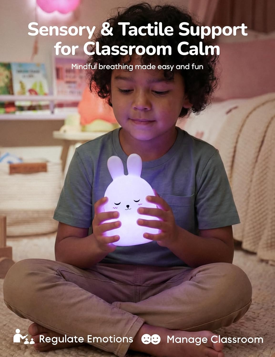Breathing Pal 'Kyle'- Mindfulness Breathing Light, Guided Visual Meditation Breathing Light, Anxiety Relief Items for Calm Down Corner/Meditation/Sleep for Adult&Kid